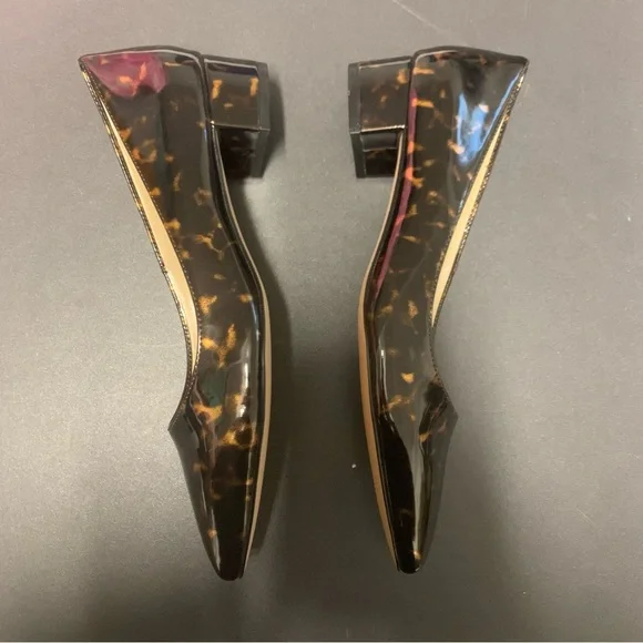 NEW Ann Taylor Brown Tortoise Pointed Toe Block Kitten Heels Size 7 - Picture 5 of 9